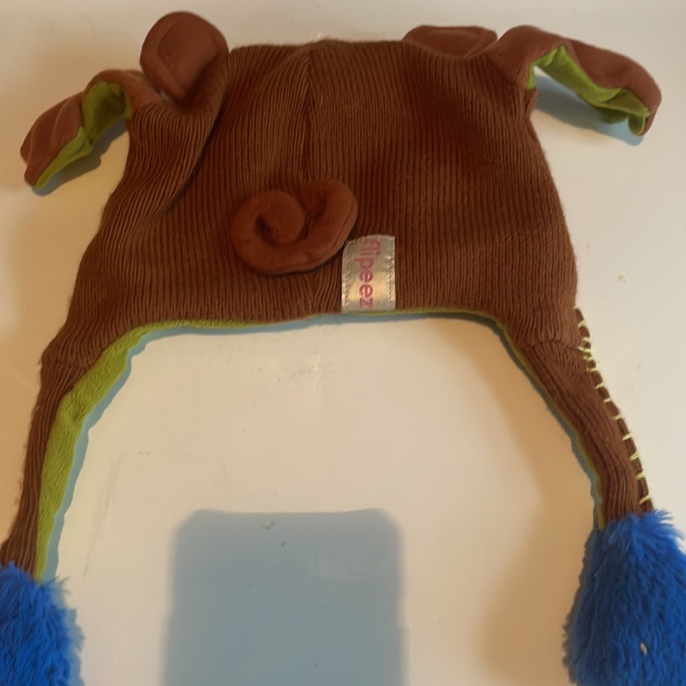 Flipeez Huggie monkey fun winter hat boys girls fleece knit beanie kids - Picture 12 of 16